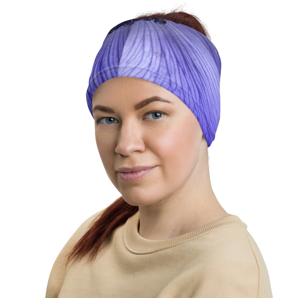Blue Flower Neck Gaiter - Nature of Flowers