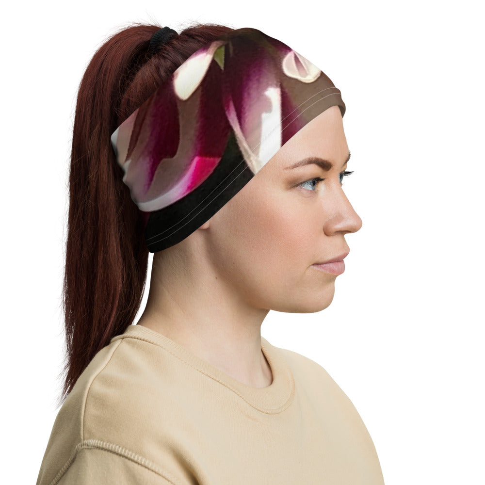 Pink Dahlia Flower Neck Gaiter - Nature of Flowers