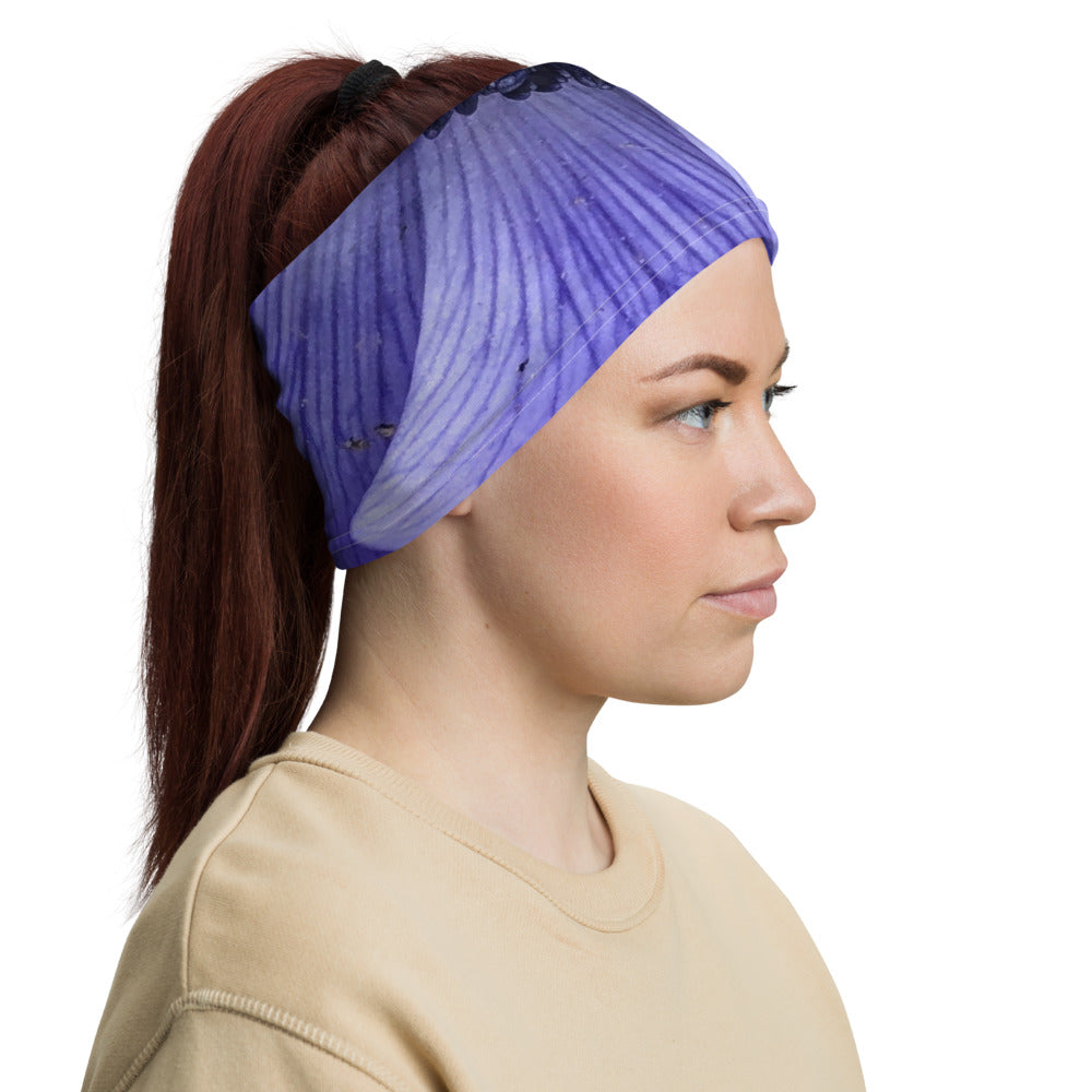 Blue Flower Neck Gaiter - Nature of Flowers