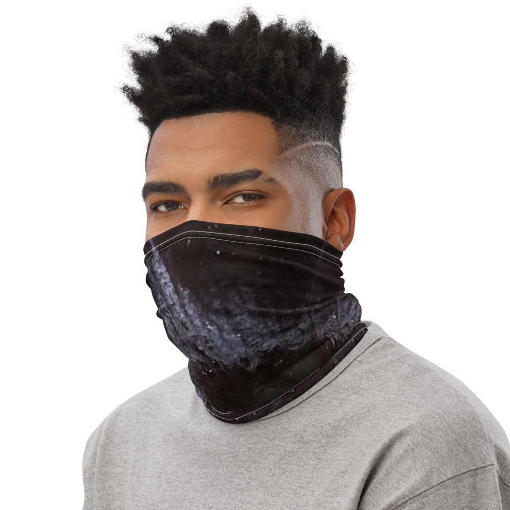 Dark Purple Flower Neck Gaiter - Nature of Flowers