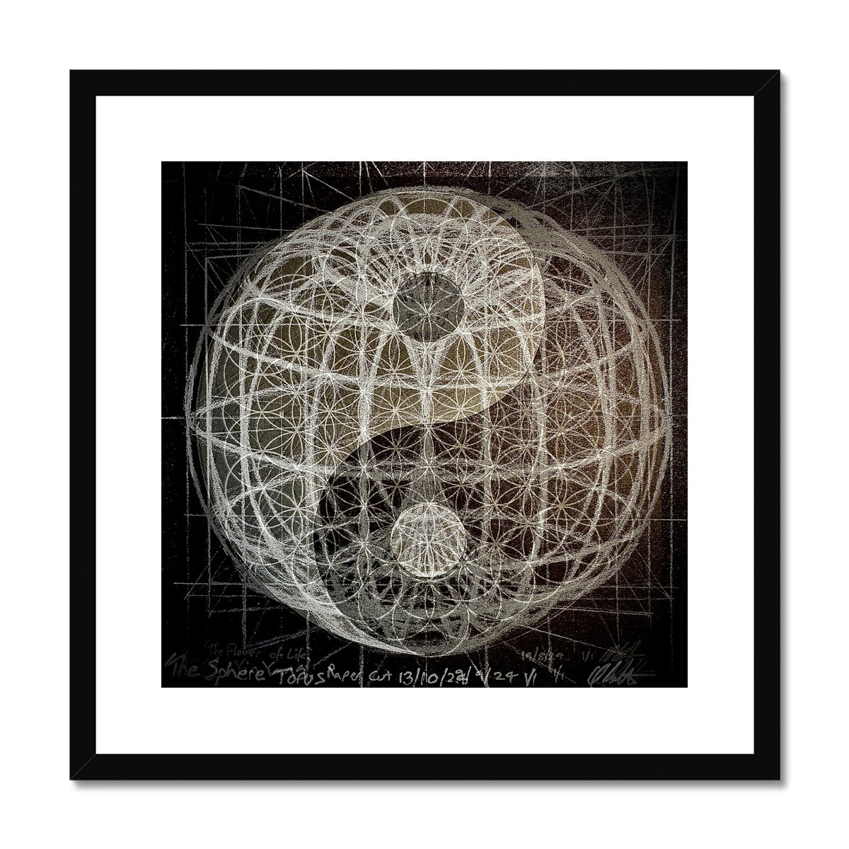 Yin Yang Torus Flower of Life 2 Framed & Mounted Print