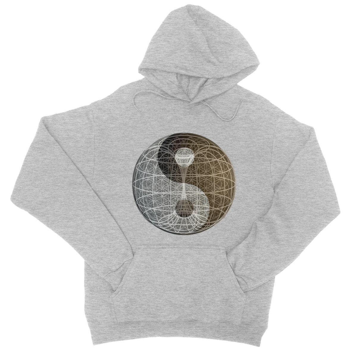 Yin Yang, Torus, Flower of Life, Unity College Hoodie