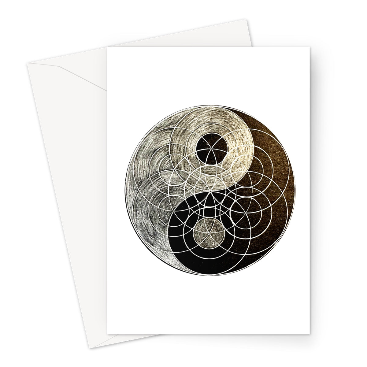 Yin Yang Golden Circle Greeting Card