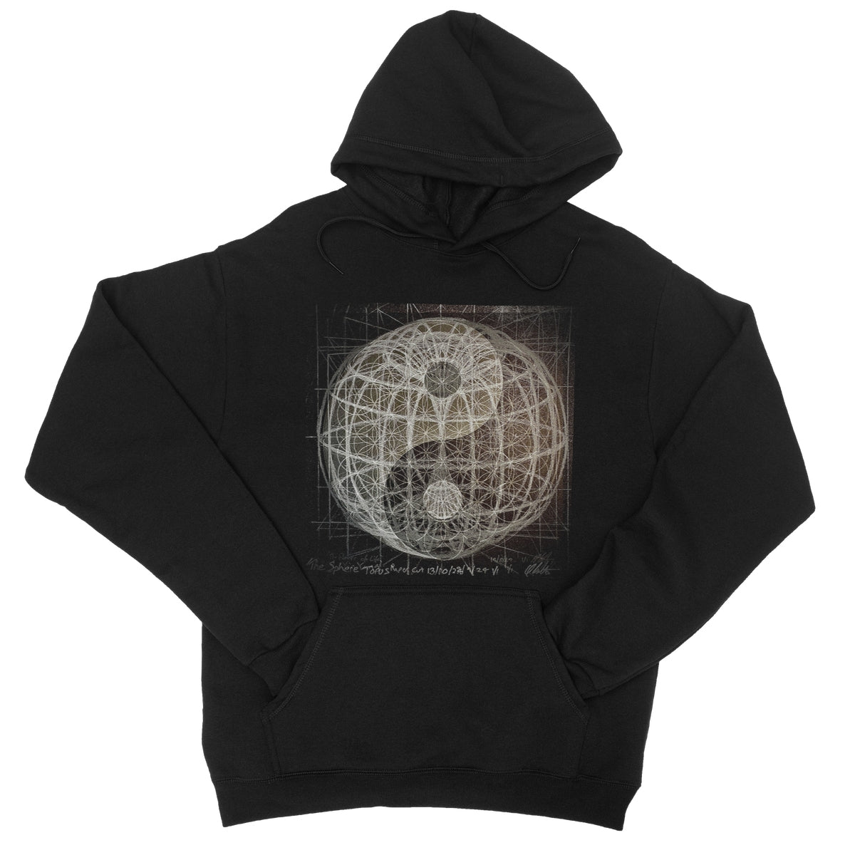 Yin Yang Torus Flower of Life 2 College Hoodie