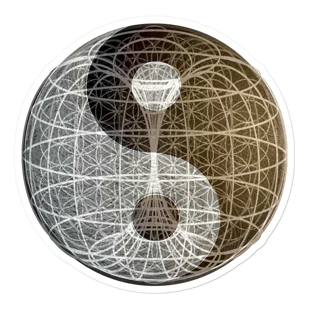 Yin Yang, Torus, Flower of Life, Unity Sticker