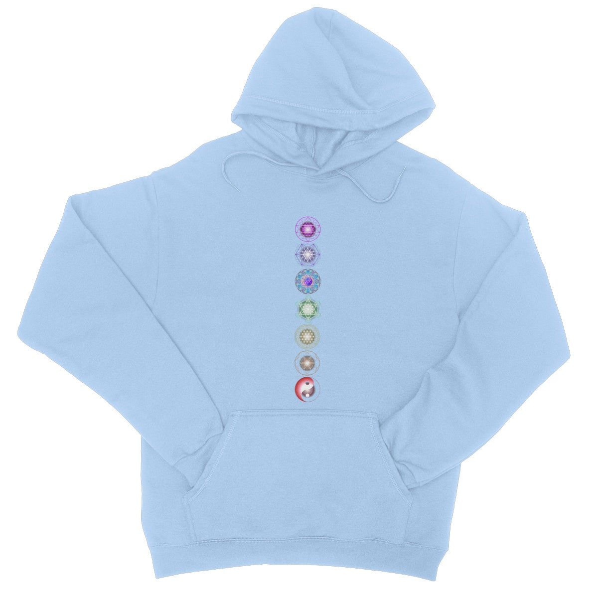 Sacred Geometry symbols Chakra College Hoodie