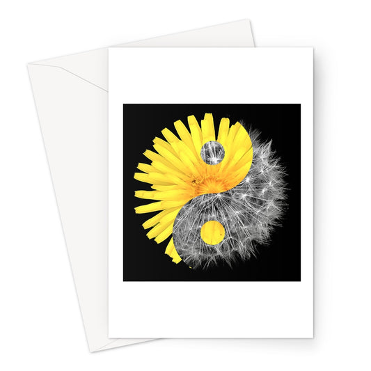Dandelion Flower Yin Yang Greeting Card