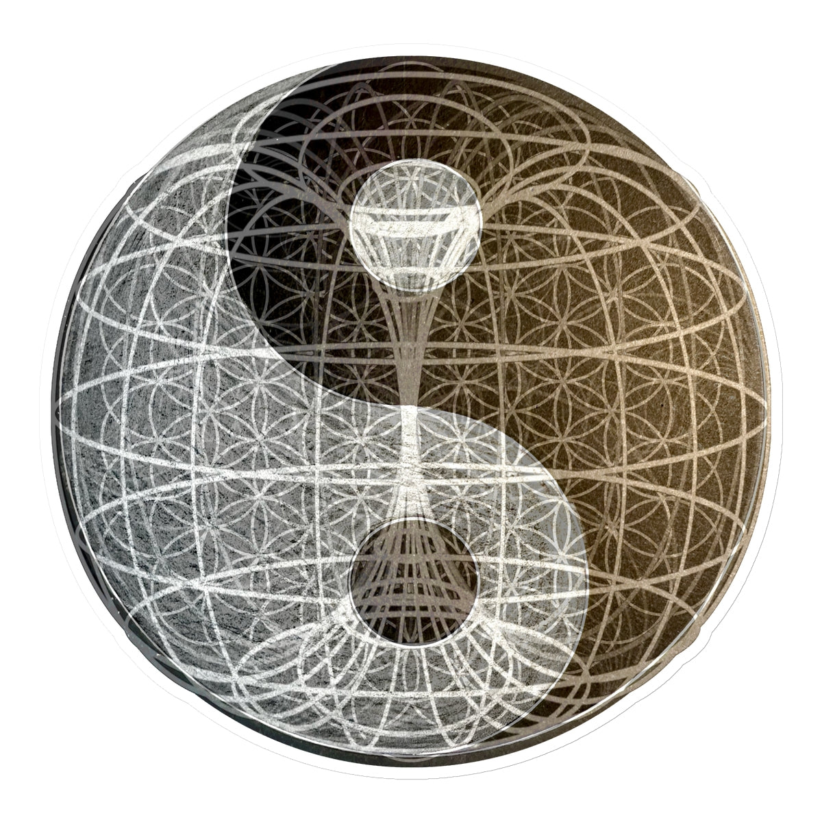 Yin Yang, Torus, Flower of Life, Unity Sticker