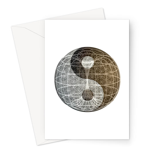 Yin Yang, Torus, Flower of Life, Unity Greeting Card