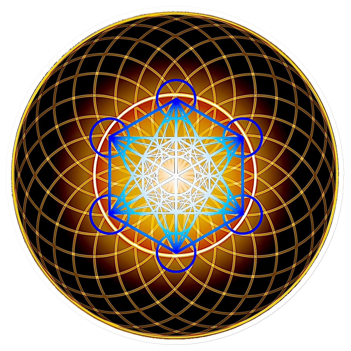 Metatron's Cube inside a New Flower of Life Sticker