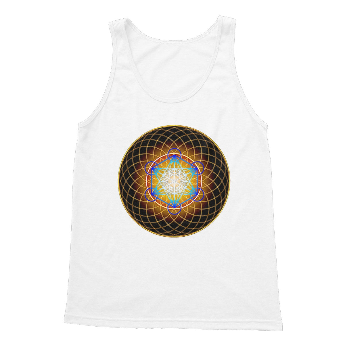 Metatron's Cube inside a New Flower of Life Softstyle Tank Top