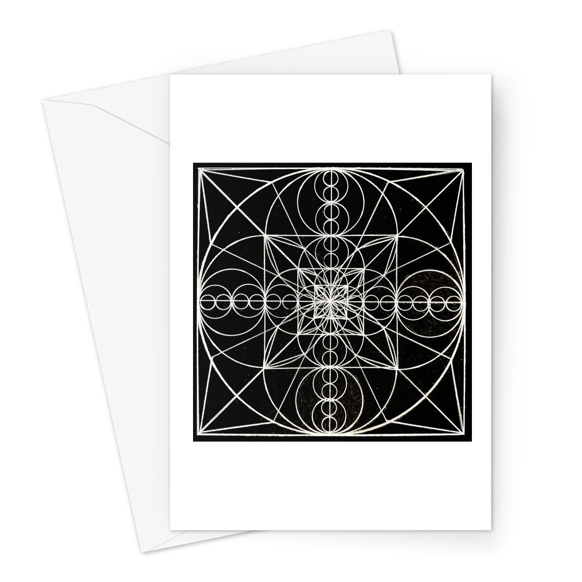 Double Wave Optics and Space Geometry After Walter Russell Print Greeting Card