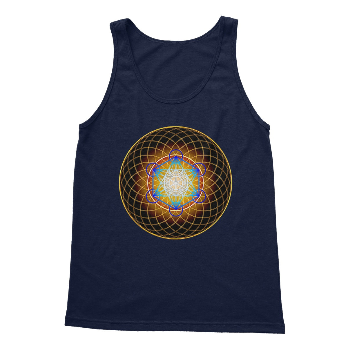 Metatron's Cube inside a New Flower of Life Softstyle Tank Top