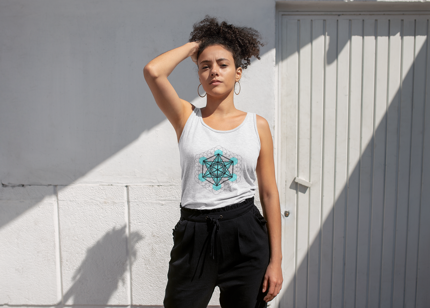 Fruit of Life, Metatron’s Cube Softstyle Tank Top - Nature of Flowers