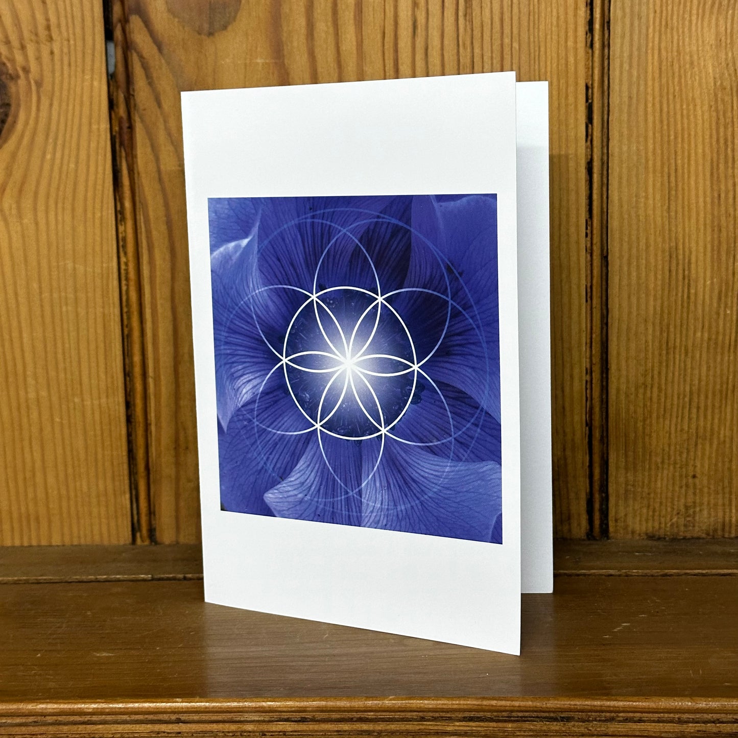 Blue Flower Seed of Life Greeting Card - Nature of Flowers