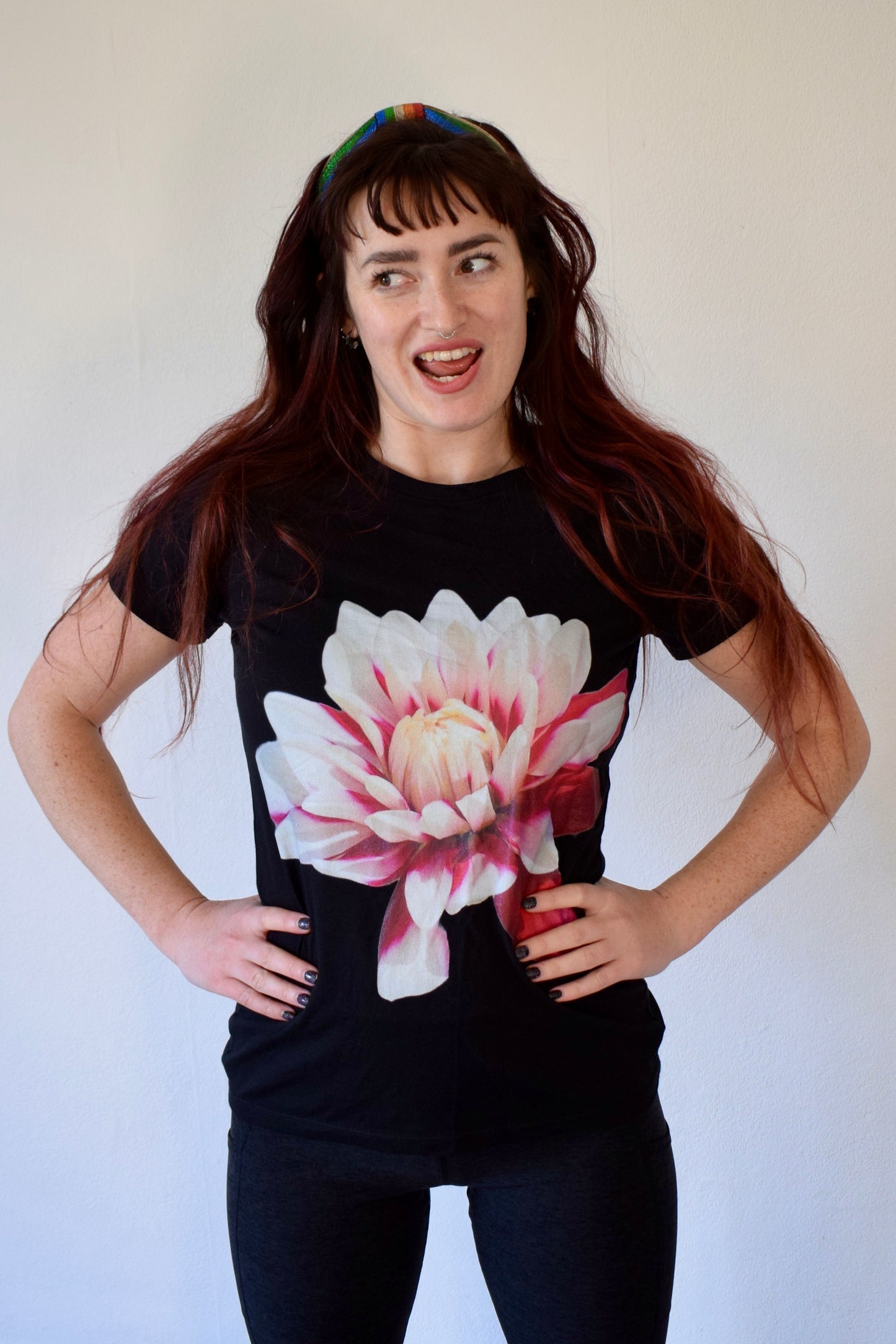 Pink Dahlia Women's T-Shirt - Nature of Flowers