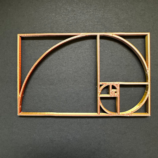 3D Printed Fibonacci Spiral – Golden Ratio Rectangle 5” x 3”