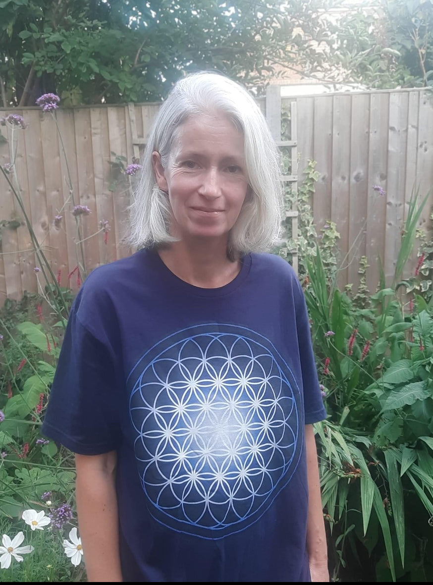 Flower of Life in Blue T-Shirt