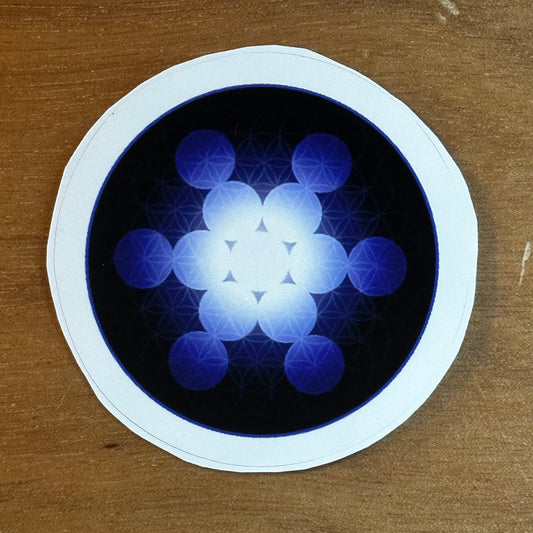 Fruit of Life in Blue Sticker