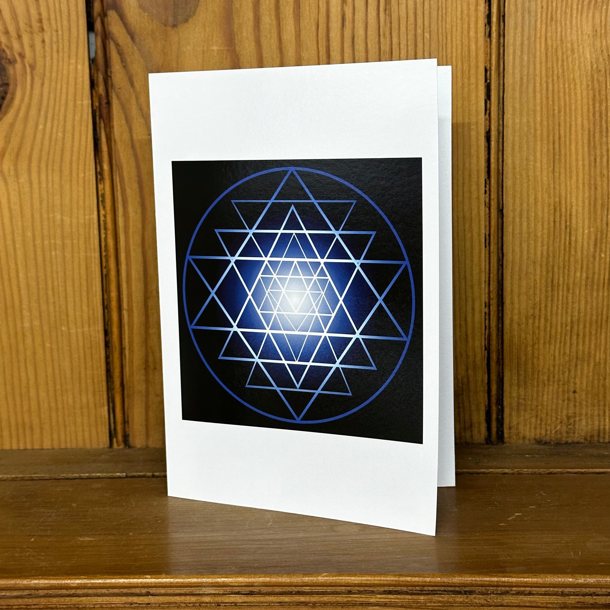 Shri Yantra in blue Greeting Card - Nature of Flowers