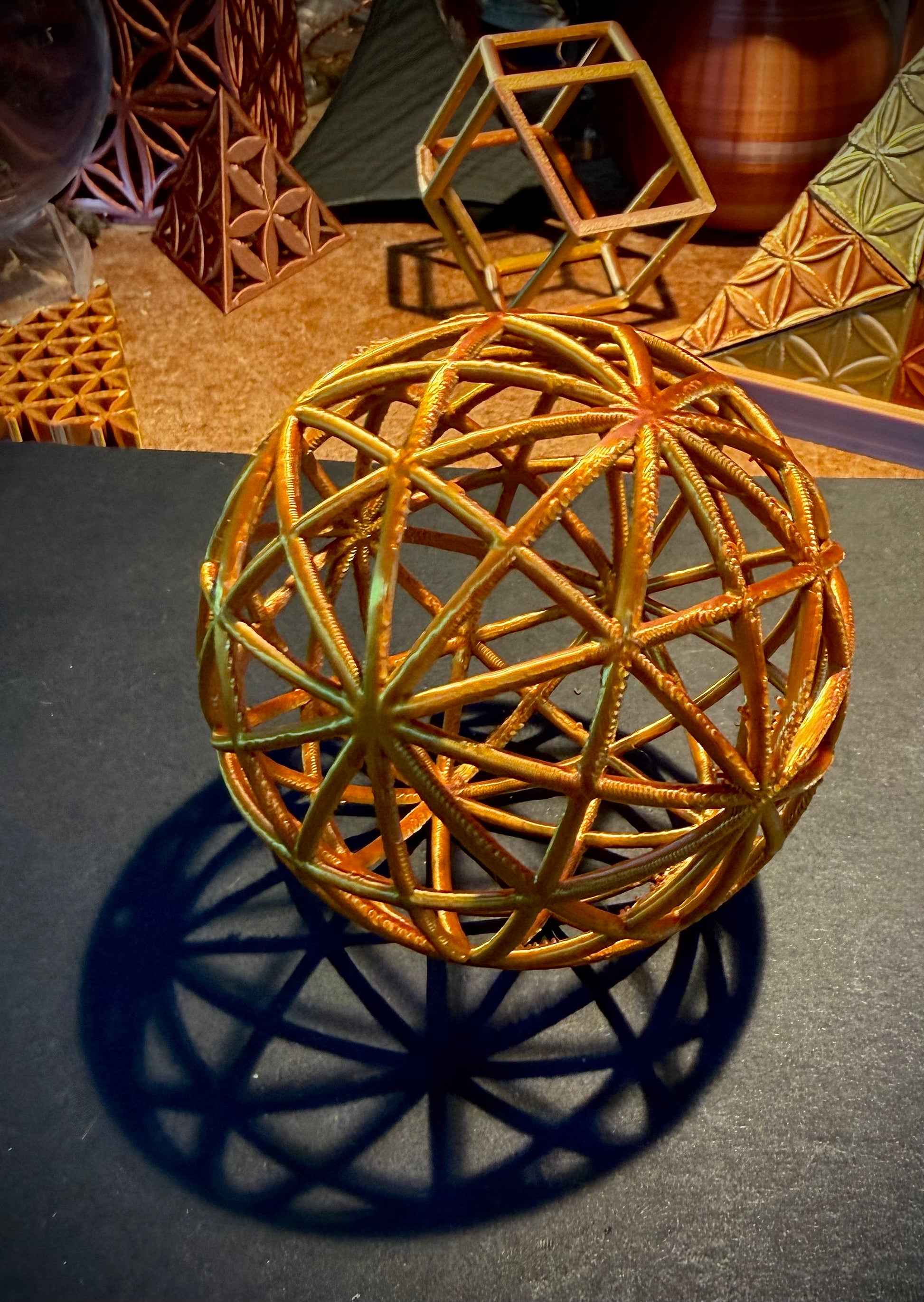 Geodesic Sphere, Rhombic Triacontahedron - Nature of Flowers