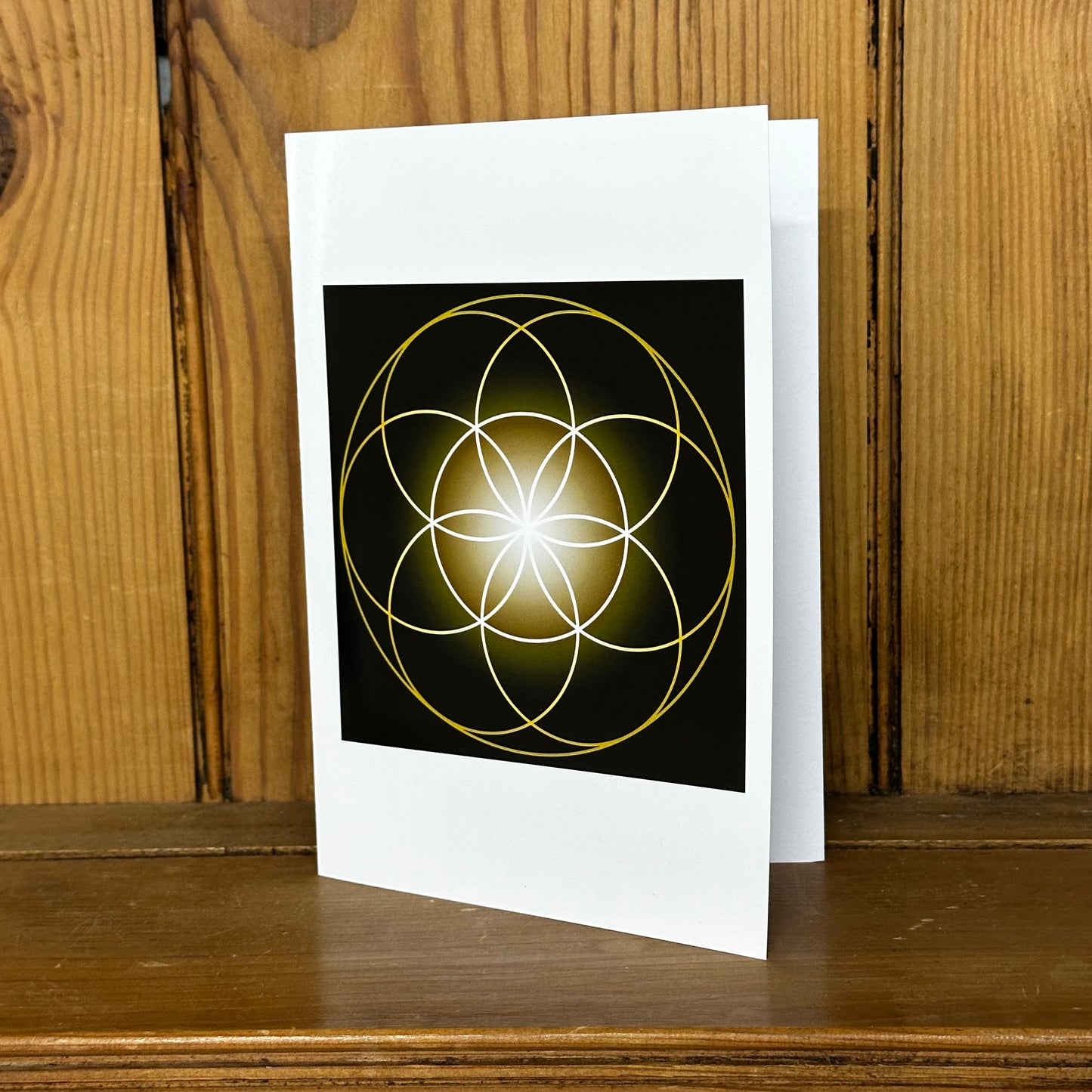 Seed of Life in Gold Print Greeting Card