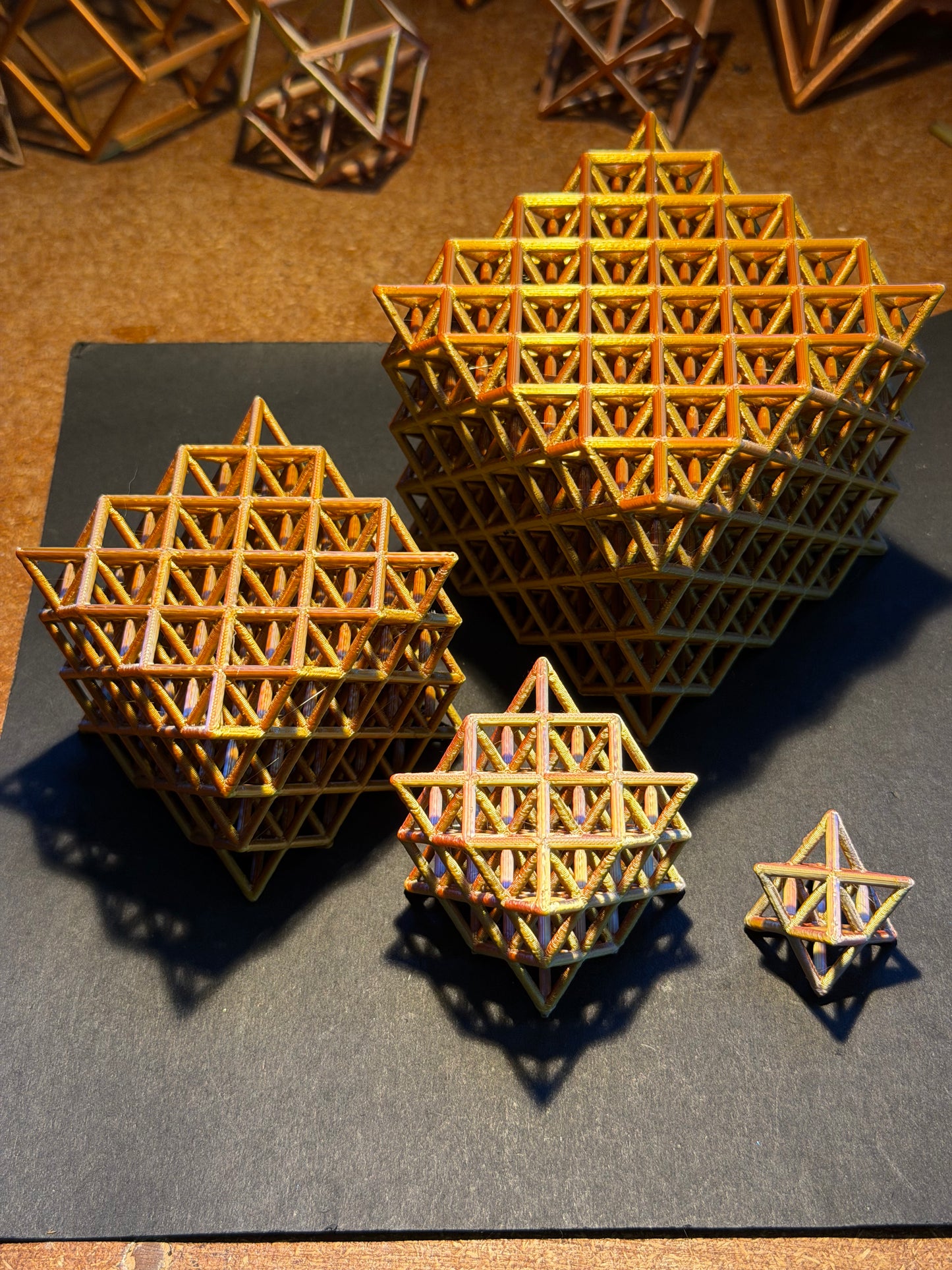 Nested Merkaba collection at 1.3cm scale