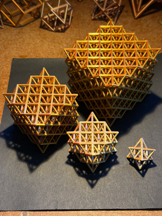 Nested Merkaba collection at 1.3cm scale