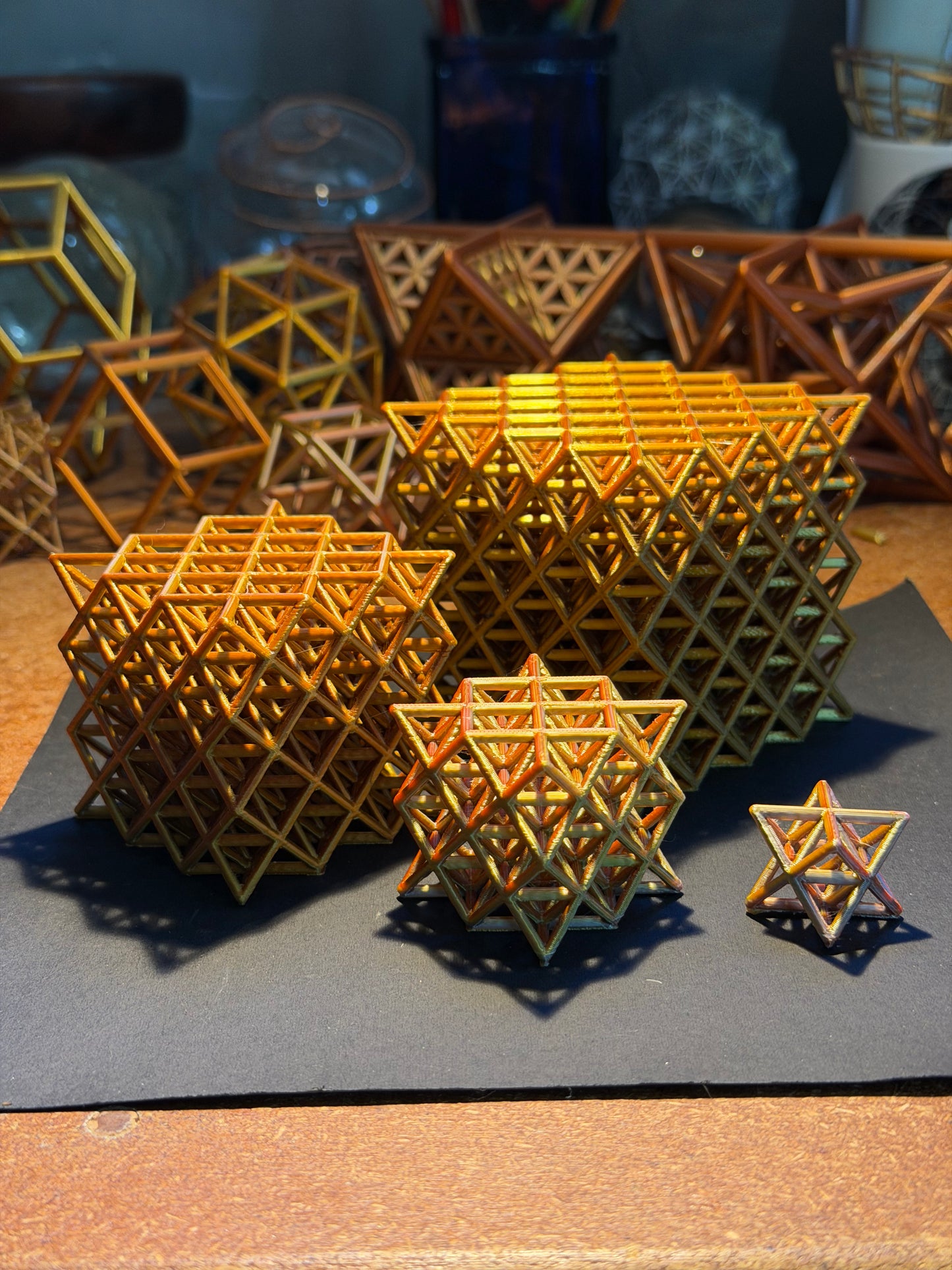 Nested Merkaba collection at 1.3cm scale