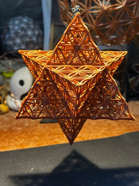 Merkaba with Seed of Life Motif & Central Octahedron– Sacred Geometry in Light & Shadow