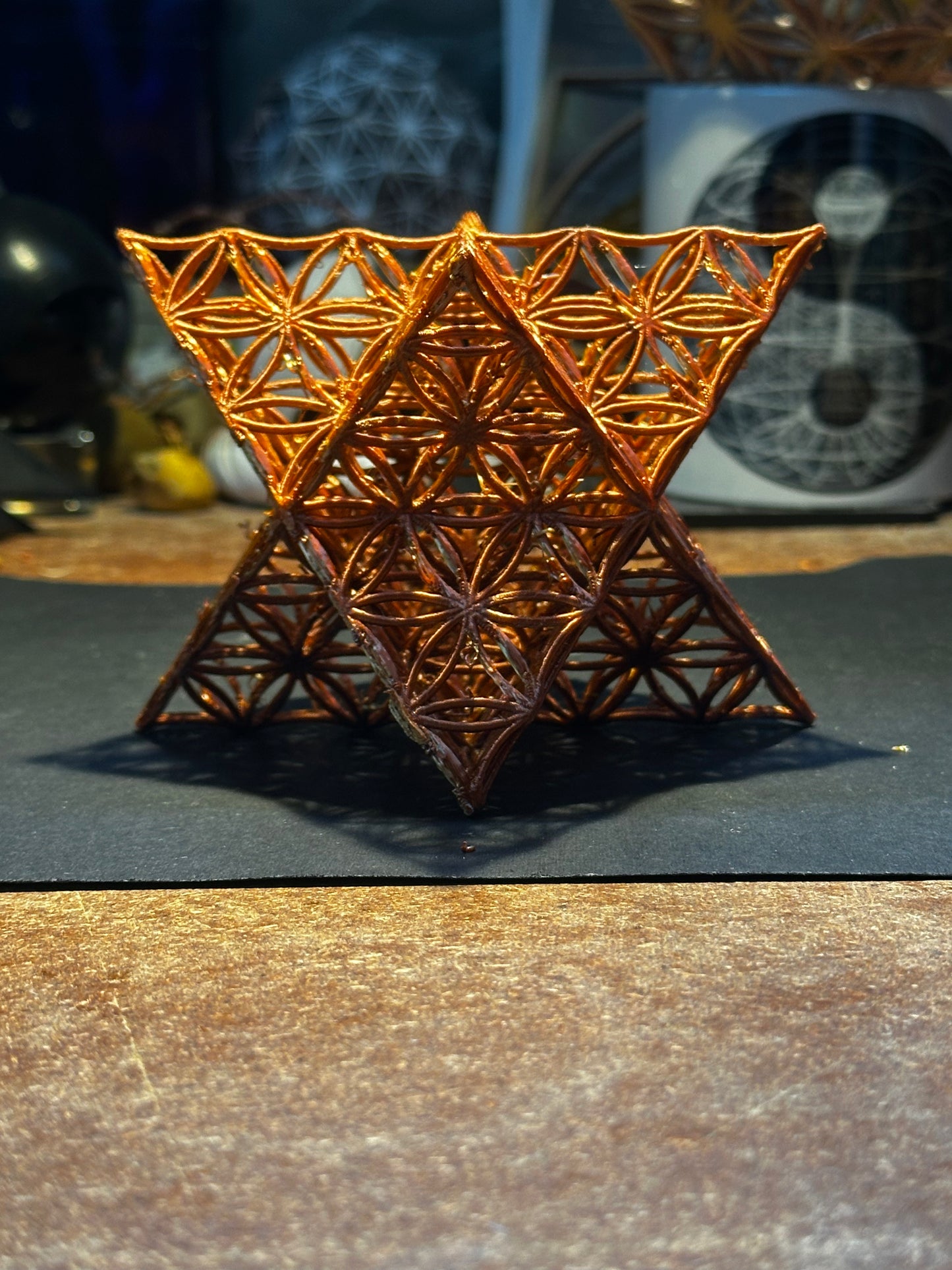 Merkaba with Seed of Life Motif & Central Octahedron– Sacred Geometry in Light & Shadow