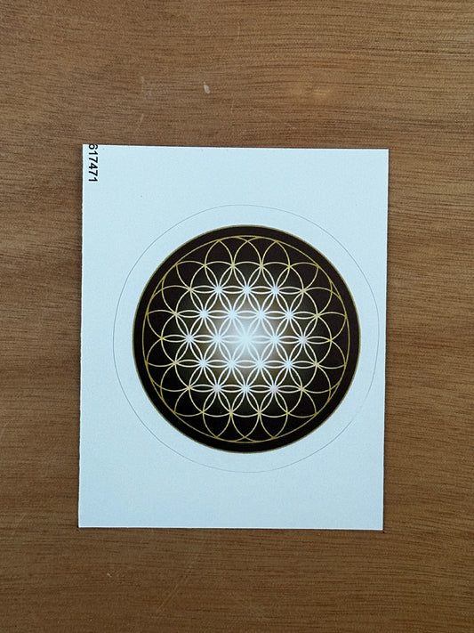 Flower of Life in Gold Sticker