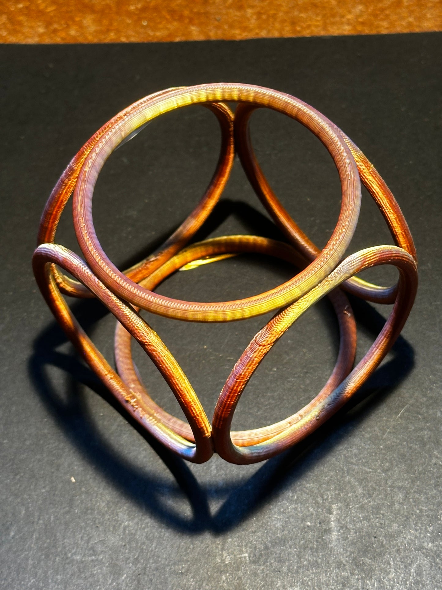 6 Circles Around a Sphere – Sacred Geometry Cube Form with Square Shadow