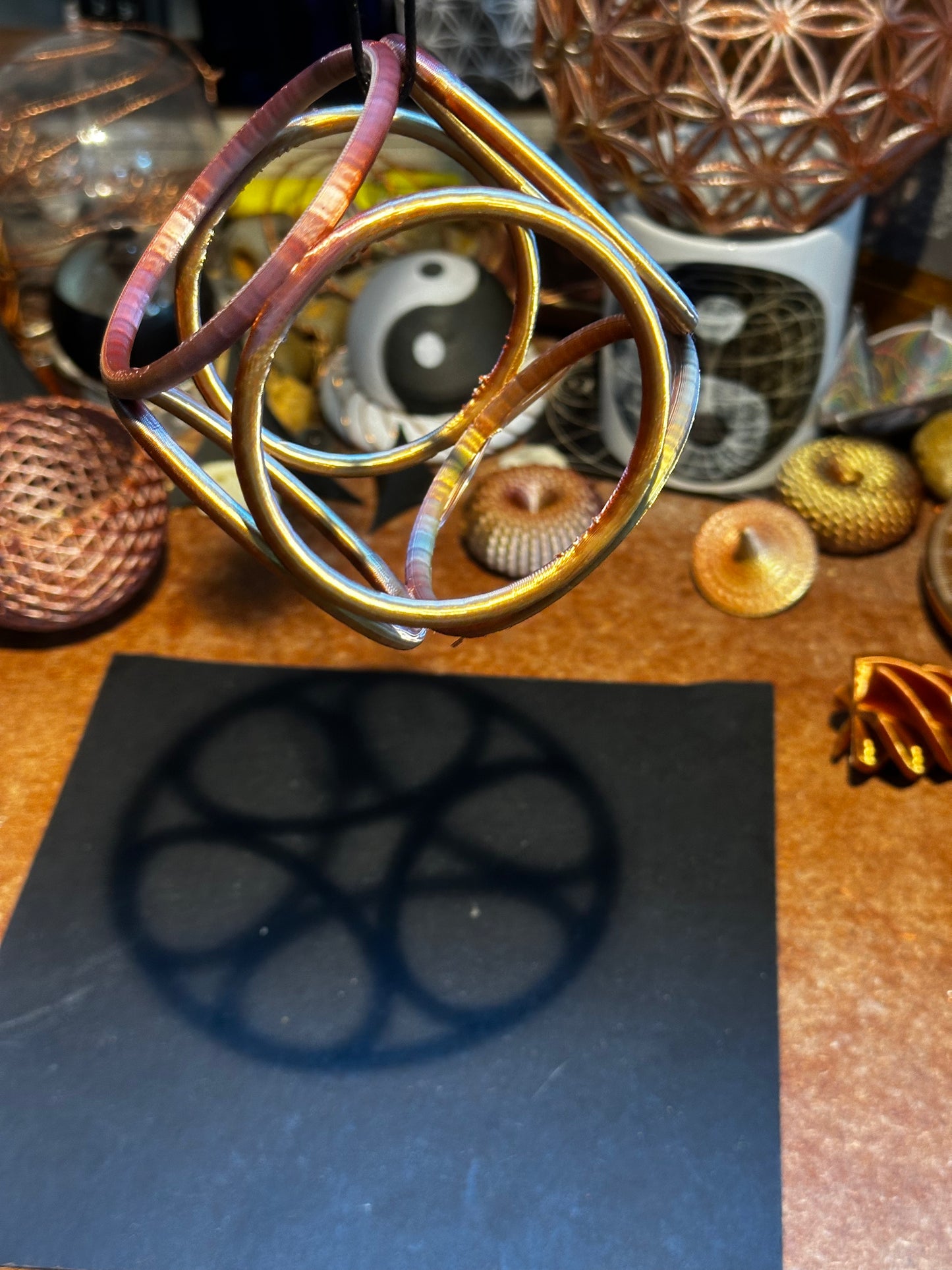 6 Circles Around a Sphere – Sacred Geometry Cube Form with Square Shadow