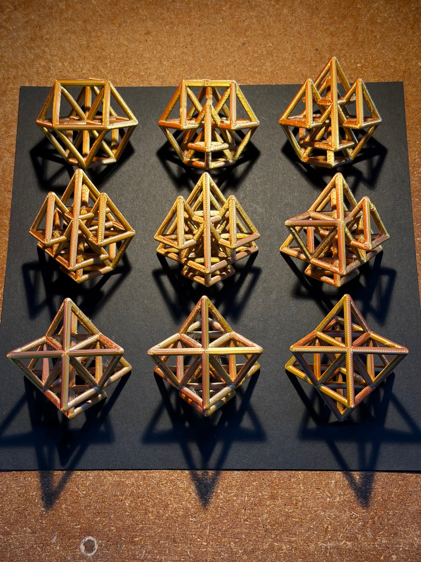 Set of 9 Vector Equilibrium to Merkaba Transitions, one Tetrahedron rotations version