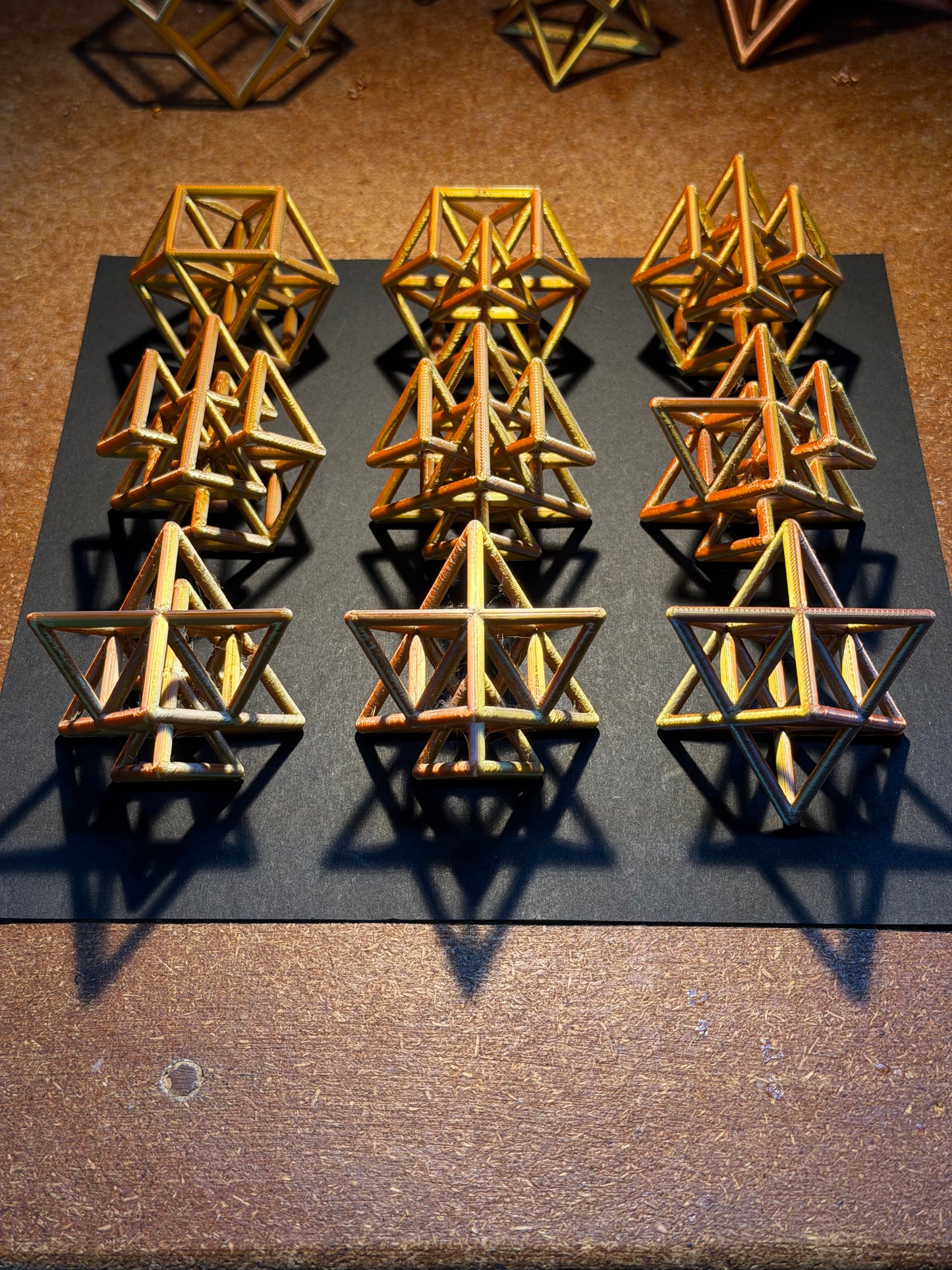 Set of 9 Vector Equilibrium to Merkaba Transitions, one Tetrahedron rotations version