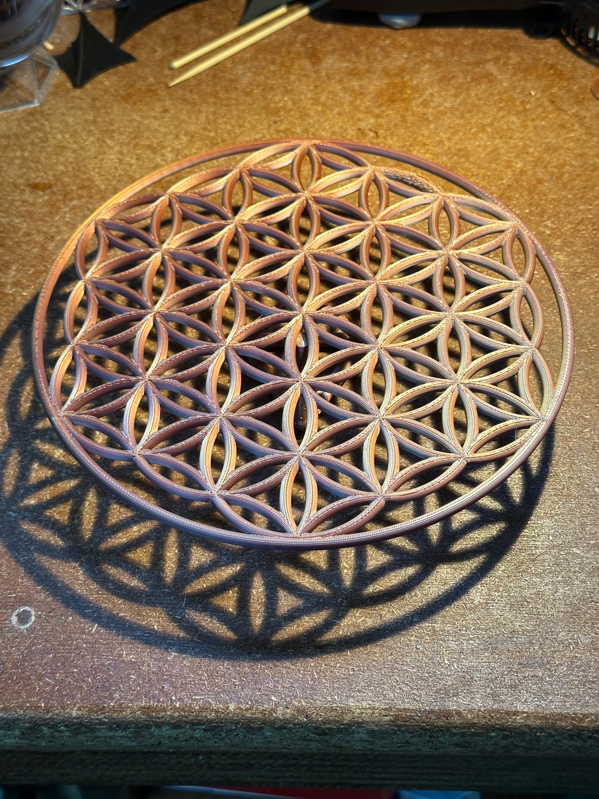 3D Printed Flower of Life Disk – Sacred Geometry Wall & Altar Art (20cm) - Nature of Flowers