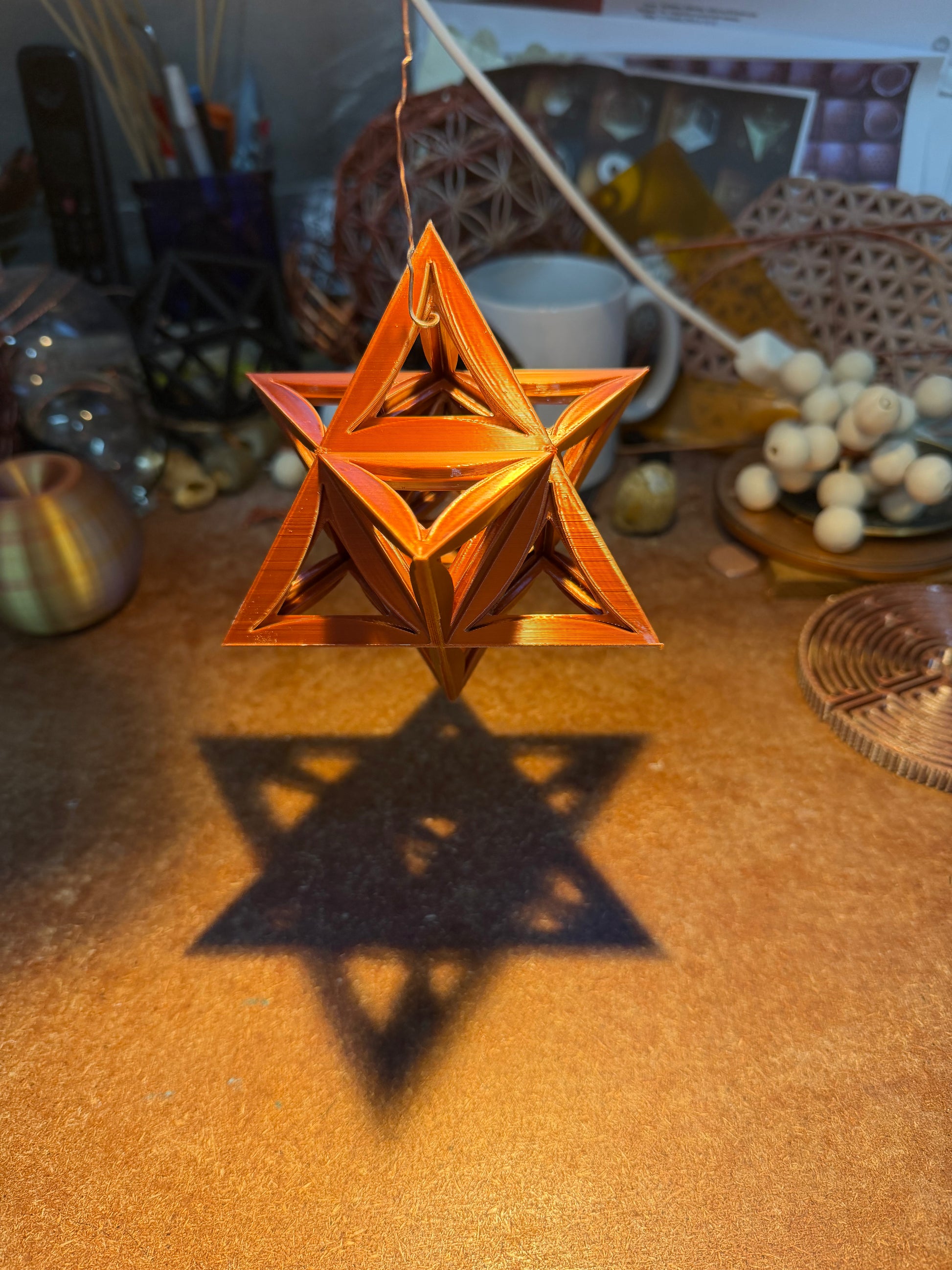 Open-Frame Star Tetrahedron (Merkaba) – Sacred Geometry Sculpture - Nature of Flowers