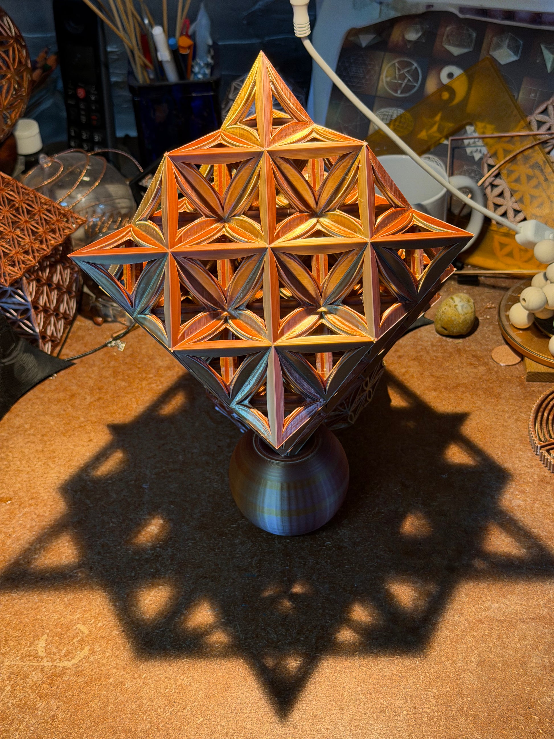 64 Star Tetrahedron – Open-Frame Sacred Geometry Structure - Nature of Flowers