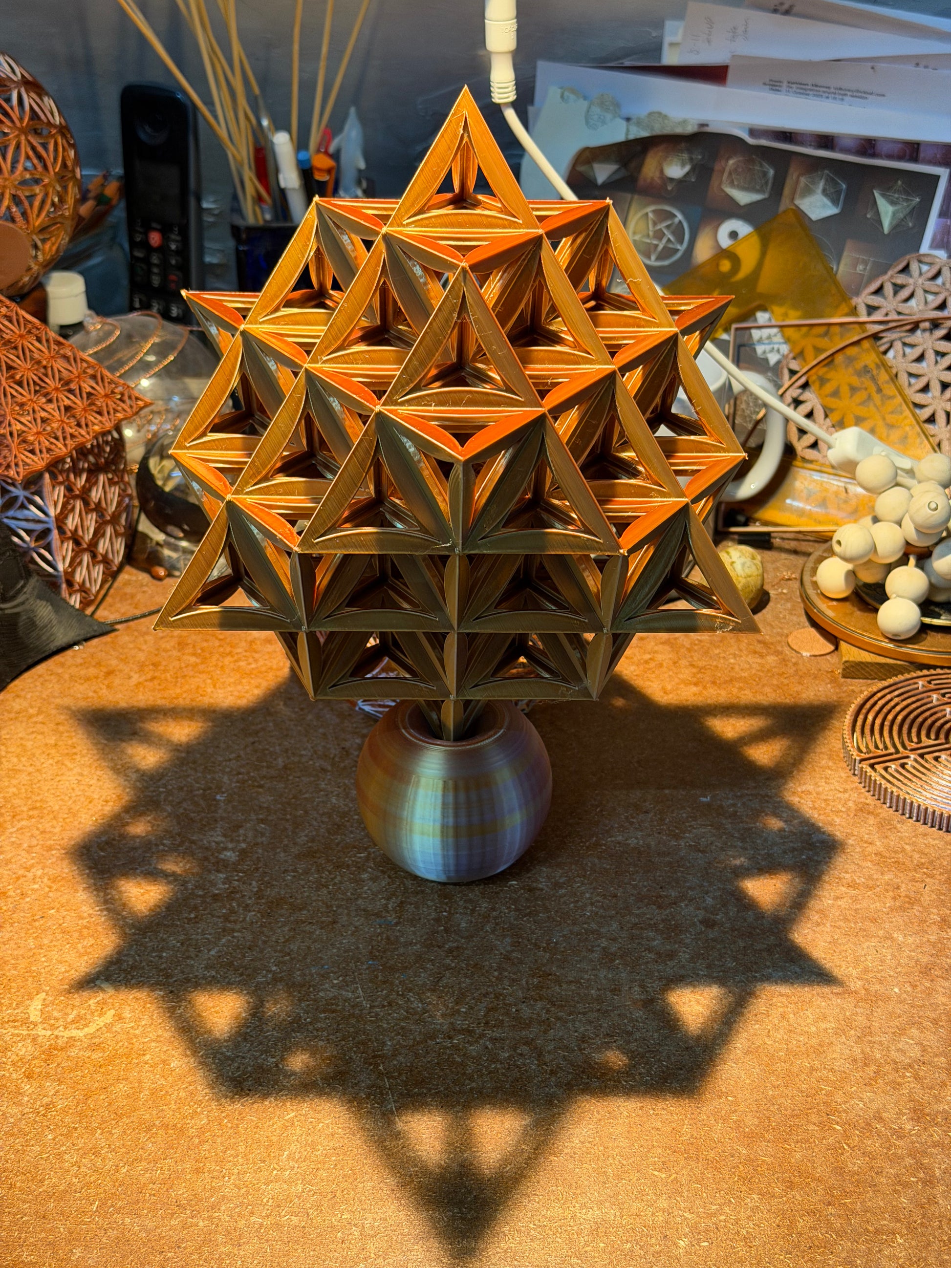 64 Star Tetrahedron – Open-Frame Sacred Geometry Structure - Nature of Flowers