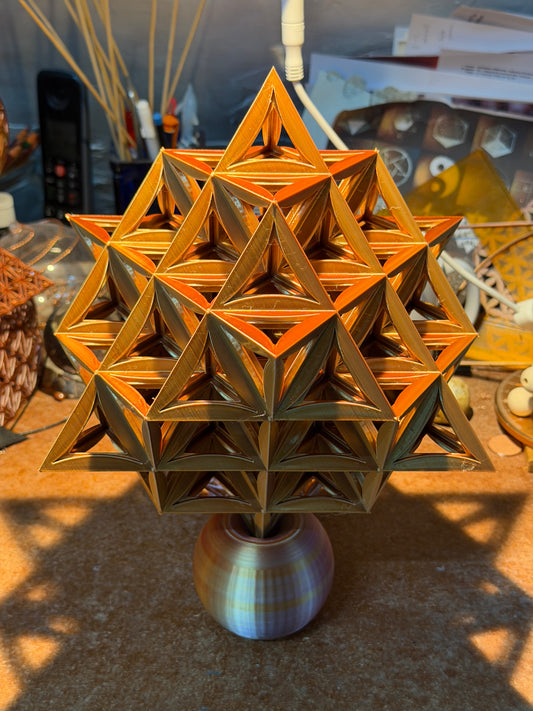 64 Star Tetrahedron – Open-Frame Sacred Geometry Structure - Nature of Flowers
