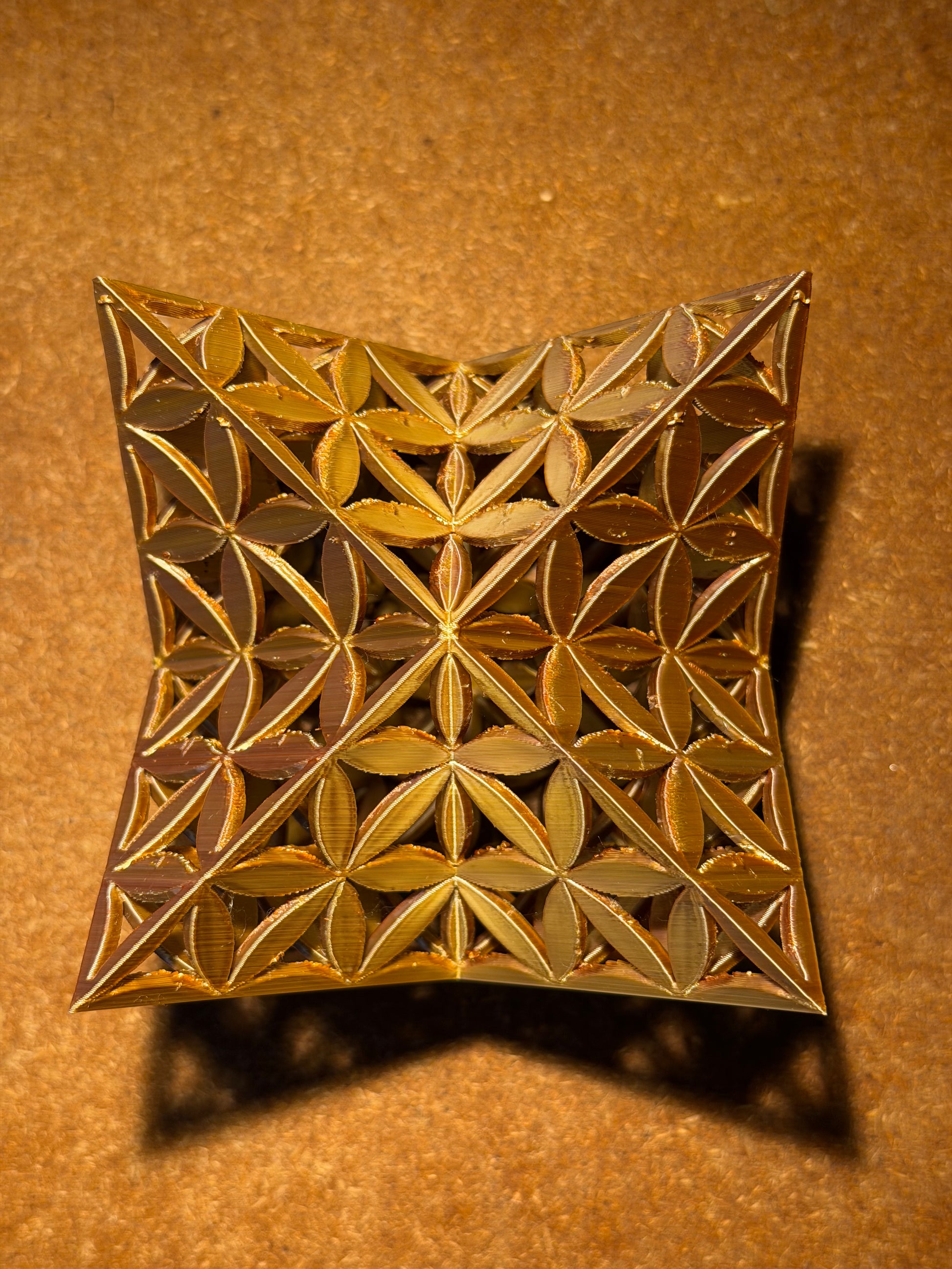 Merkaba with Flower of Life Petals – 100 mm × 100 mm (140 mm Diagonal) - Nature of Flowers