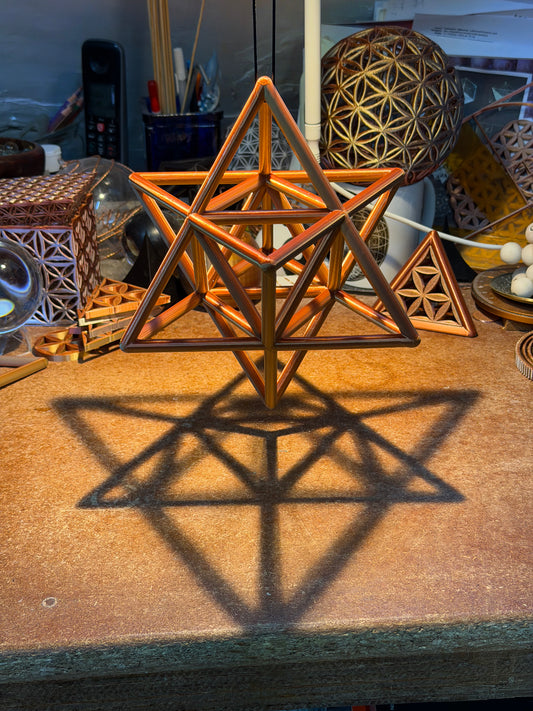 Merkaba Star Tetrahedron: 3D Sacred Geometry Sculpture - Large Edition 190mm - Nature of Flowers