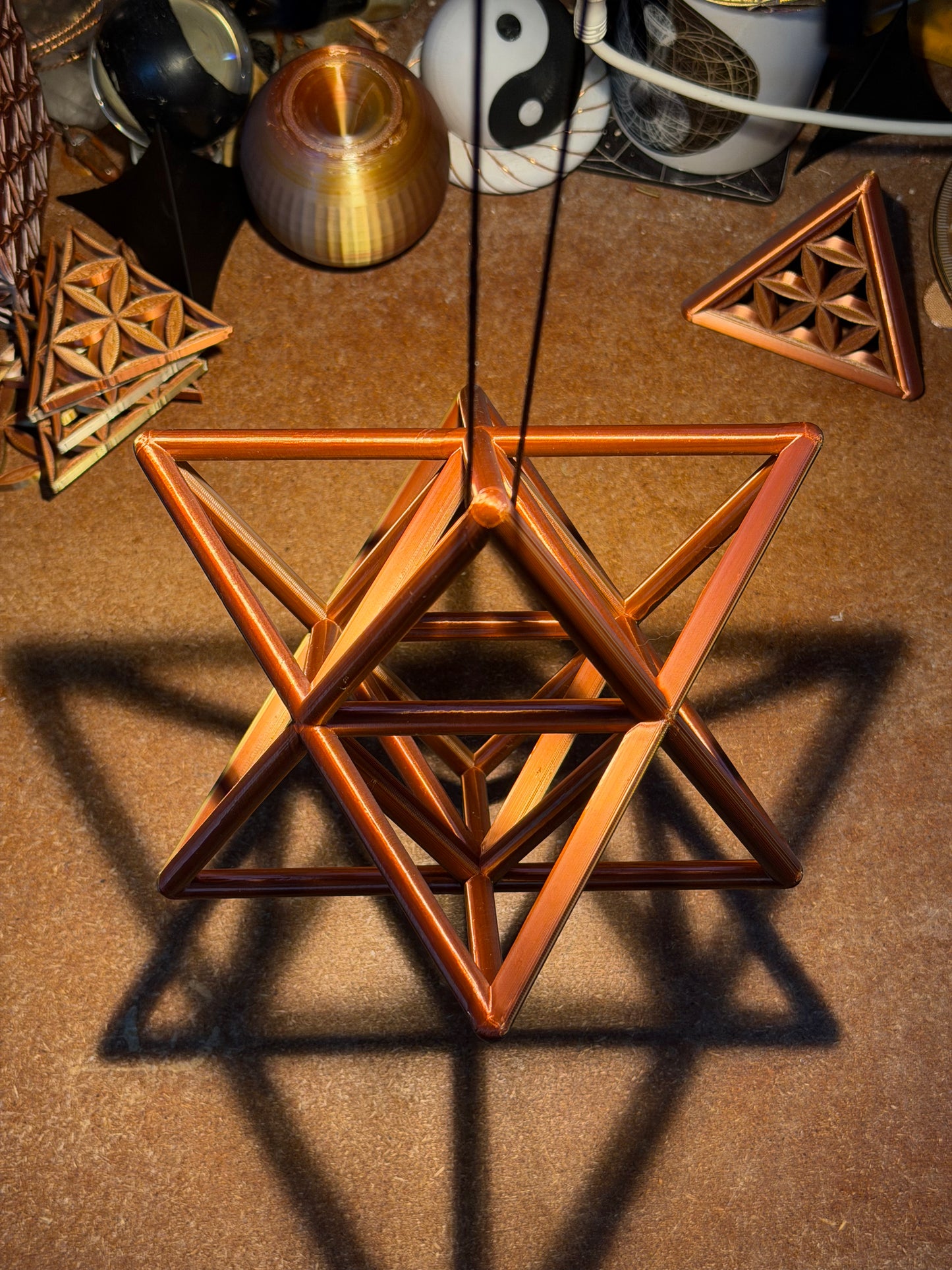 Merkaba Star Tetrahedron: 3D Sacred Geometry Sculpture - Large Edition 190mm - Nature of Flowers