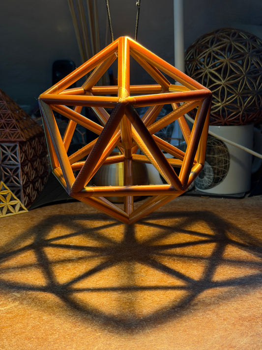 The Icosahedron with Bi-Pentagon Core Sculpture - Nature of Flowers