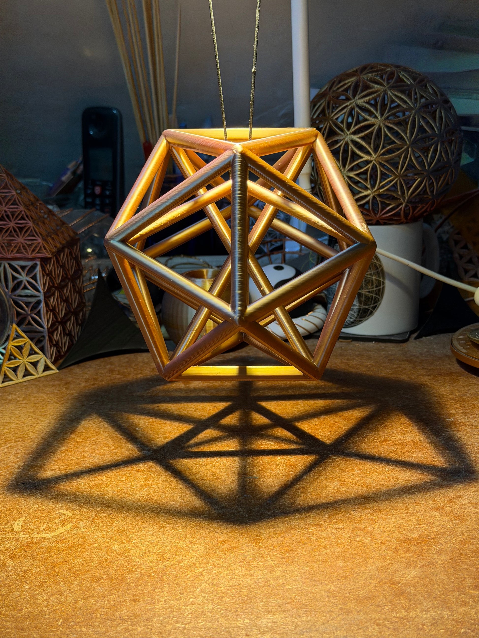 The Harmonic Icosahedron: 190mm Sacred Geometry Sculpture - Nature of Flowers