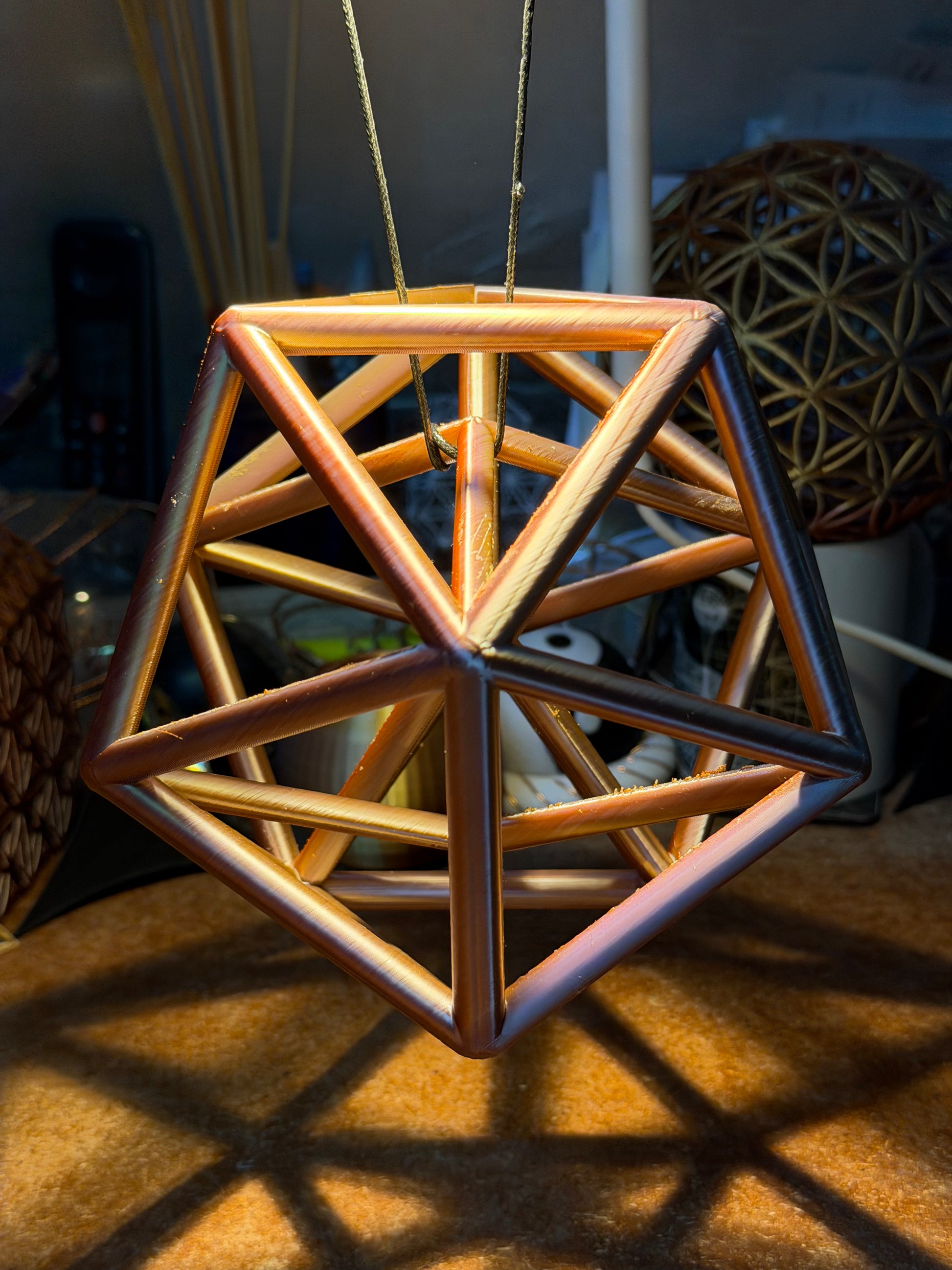 The Harmonic Icosahedron: 190mm Sacred Geometry Sculpture - Nature of Flowers
