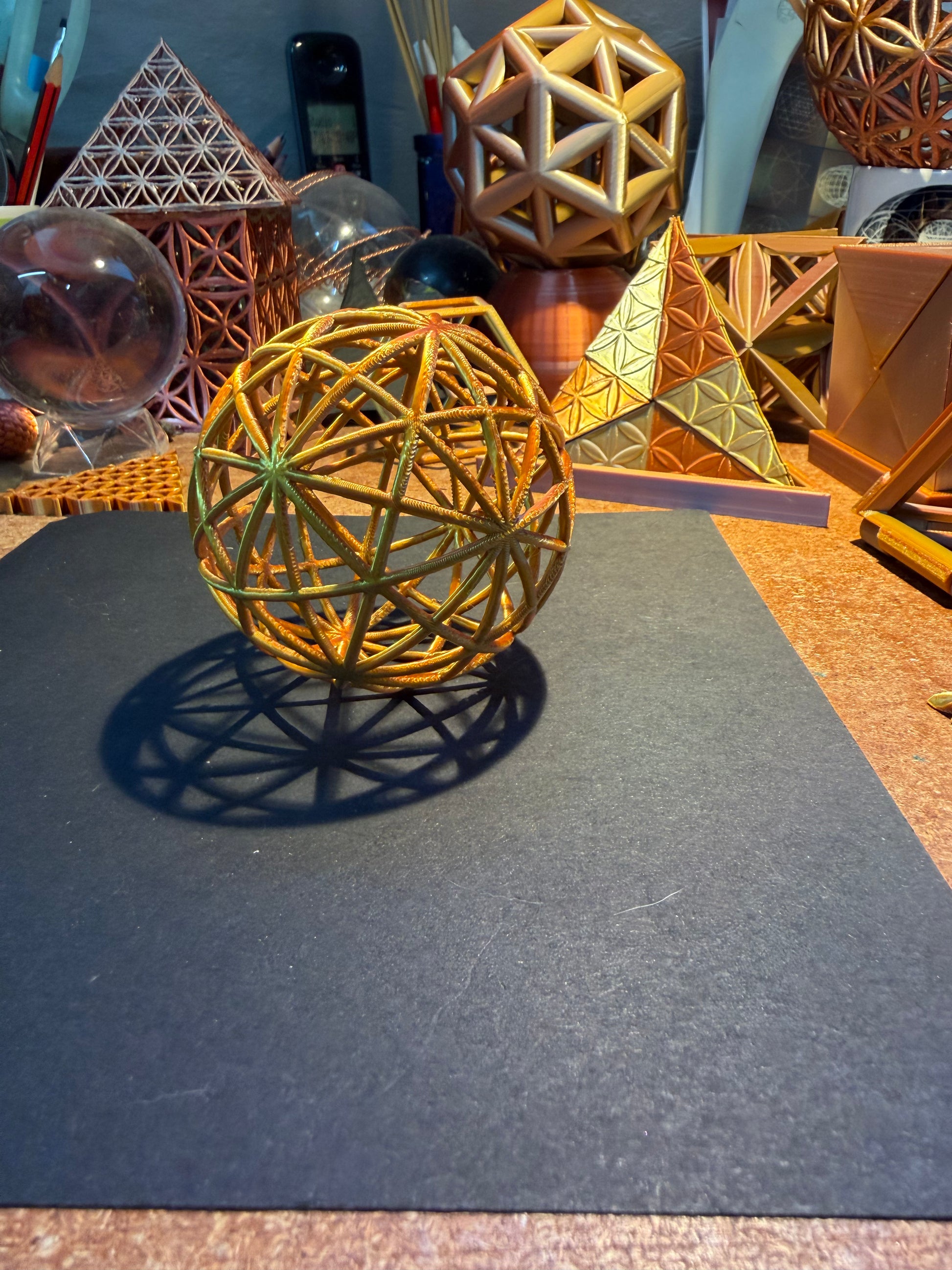 Geodesic Sphere, Rhombic Triacontahedron - Nature of Flowers