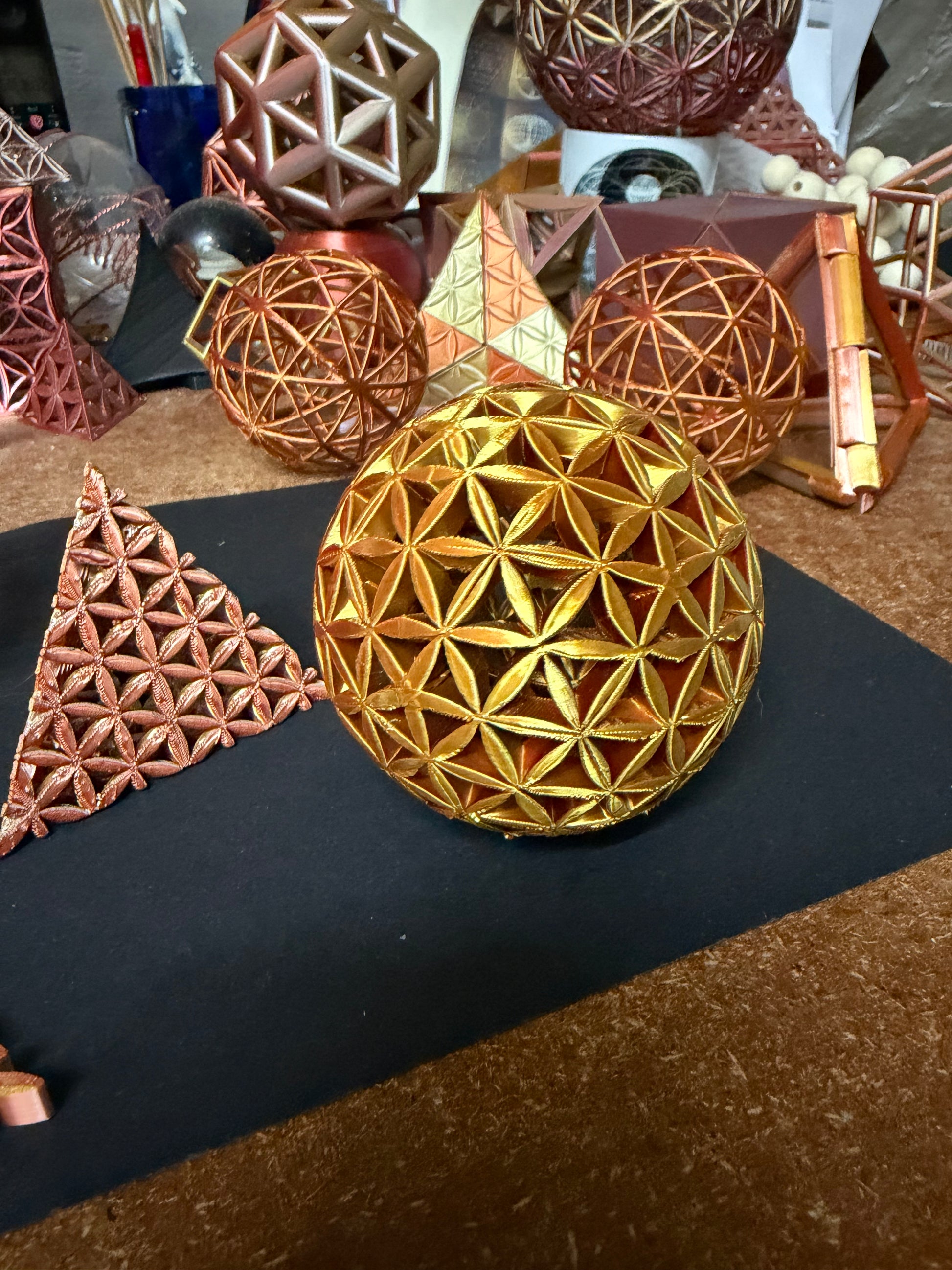 Golden Flower of Life Sacred Geometry Sphere - Nature of Flowers
