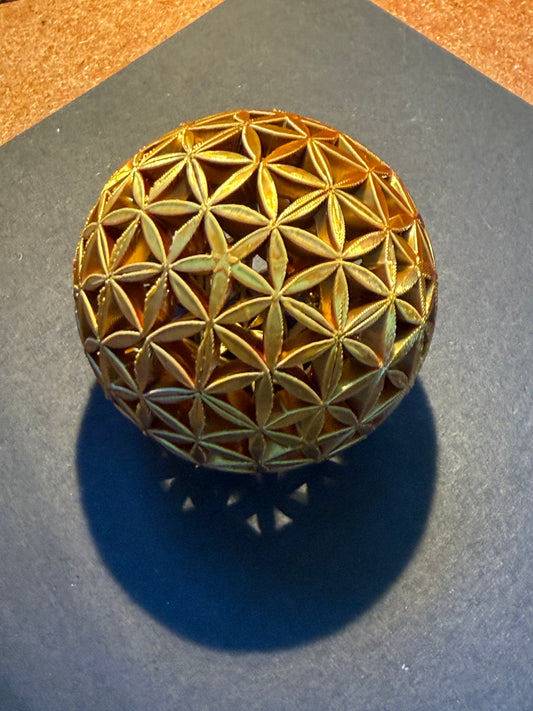 Golden Flower of Life Sacred Geometry Sphere - Nature of Flowers